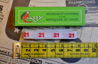 画像1: フランス製　ヴィンテージナンバーテープ 21