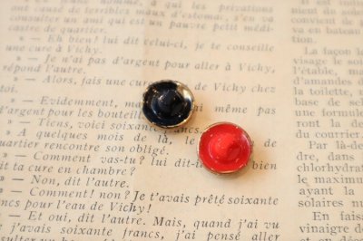 画像1: フランス製　ヴィンテージガラスボタン　２個セット