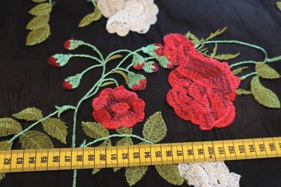 画像1: アメリカ製　ヴィンテージファブリック　刺繍　レース