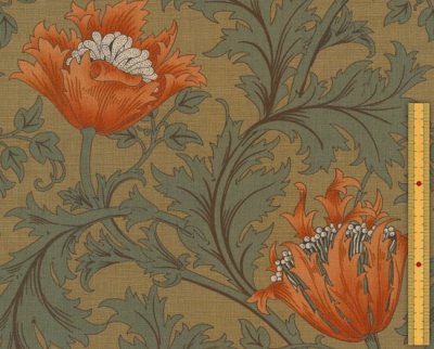 画像1: 日本製　Moda Fabrics Best of Morris Anemone ファブリック 8217-31