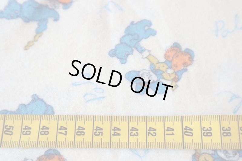 画像3: アメリカ製　ヴィンテージファブリック　コットンフランネル　ブルーベア (3)