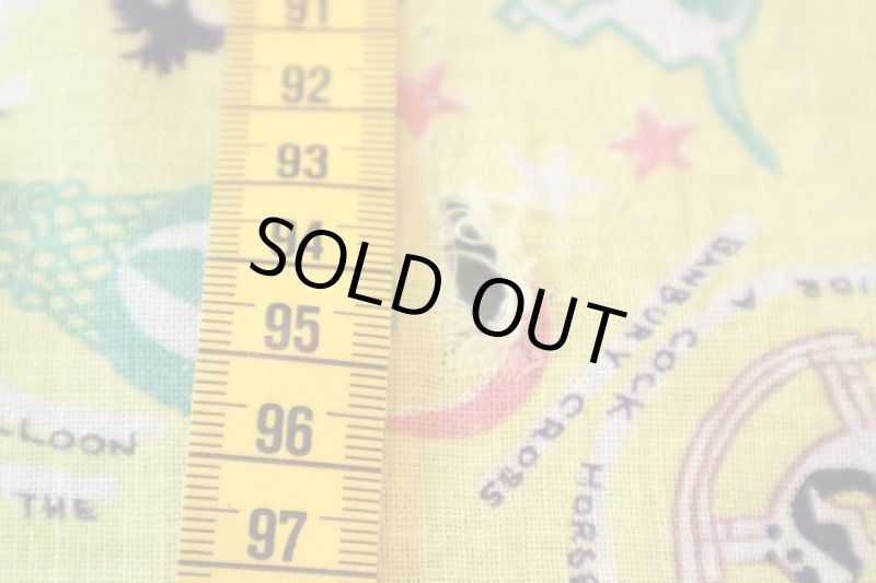 画像2: アメリカ製　ヴィンテージフィードサック　ナーサリーライム (2)