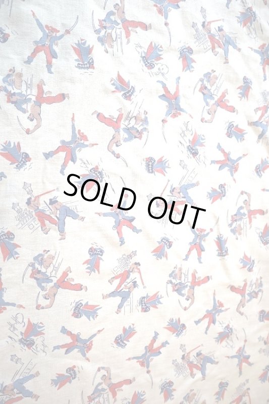 画像1: アメリカ製　ヴィンテージフィードサック　パイレーツ (1)