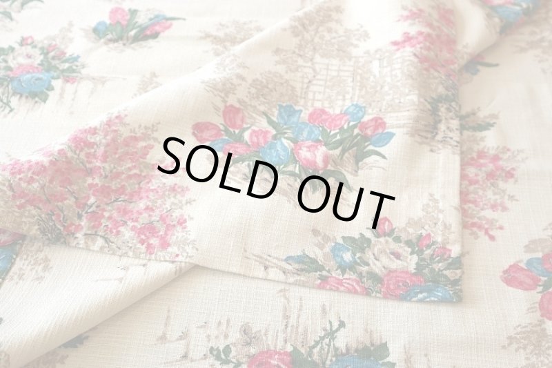 画像2: フランス製 ヴィンテージファブリック  バーククロス (2)