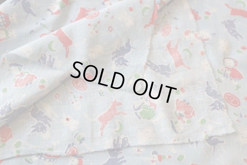 画像2: アメリカ製　ヴィンテージファブリック　ナーサリーライム (2)