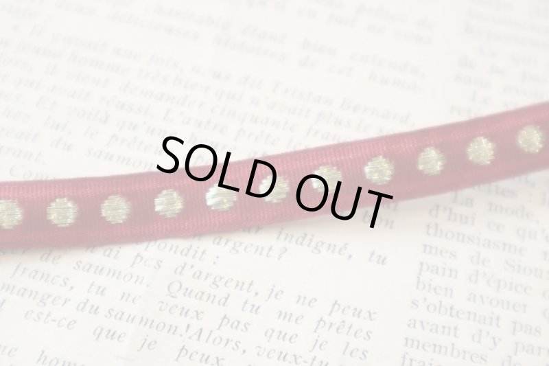 画像1: フランス製　ヴィンテージリボン　ドット (1)