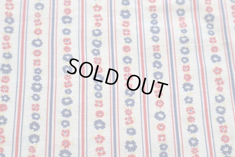 画像1: アメリカ製　ヴィンテージフィードサック　フローラルボーダー (1)