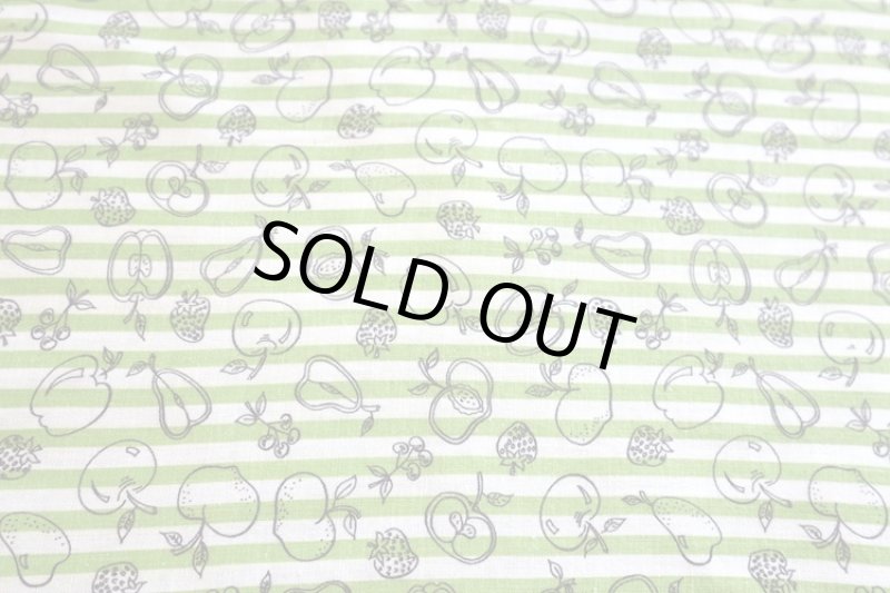 画像1: アメリカ製　ヴィンテージフィードサック　フルーツ＆ストライプ (1)