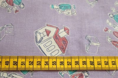 画像1: アメリカ製　ヴィンテージフィードサック　学校