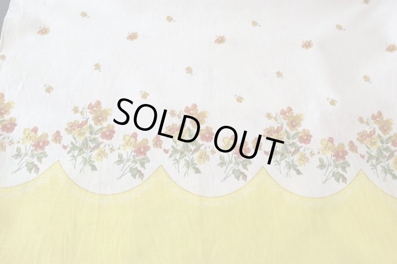 画像1: アメリカ製　ヴィンテージフィードサック　イエローパンジー SALE! (1)