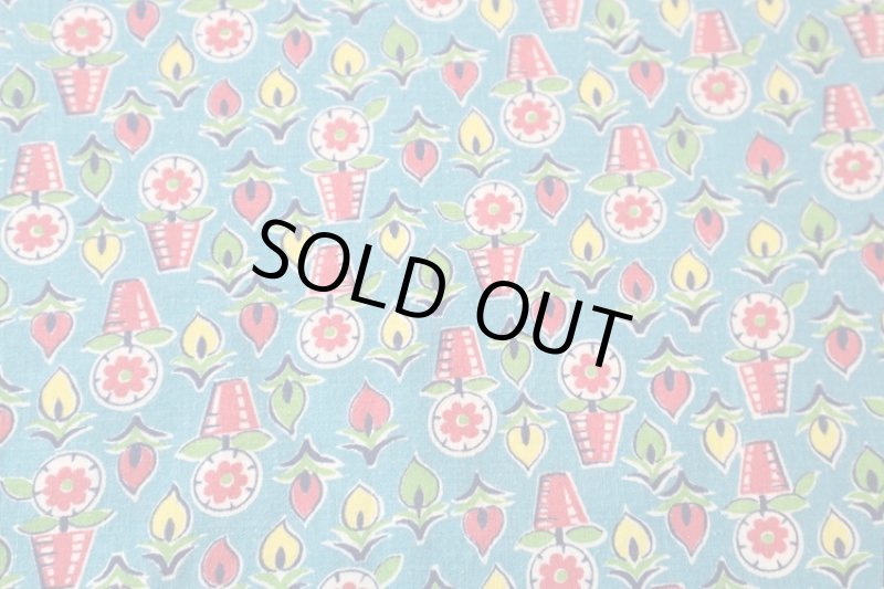 画像1: アメリカ製　ヴィンテージフィードサック　フラワーポット　SALE！ (1)