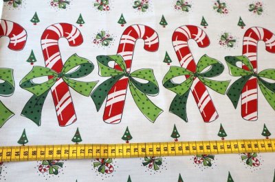 画像1: アメリカ製　ヴィンテージファブリック　クリスマスキャンディ