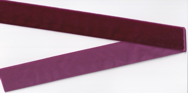 画像1: スイス製　ベルベットリボン　fuchsia (1)