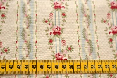画像1: アメリカ製　ヴィンテージファブリック　flower stripe