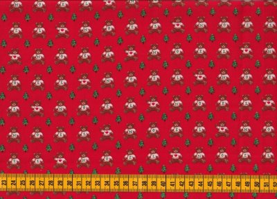 画像1: アメリカ製　ヴィンテージファブリック　くまさんNOEL