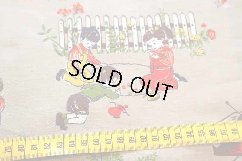 画像2: アメリカ製　ヴィンテージファブリック　５０年代の子供の遊び (2)