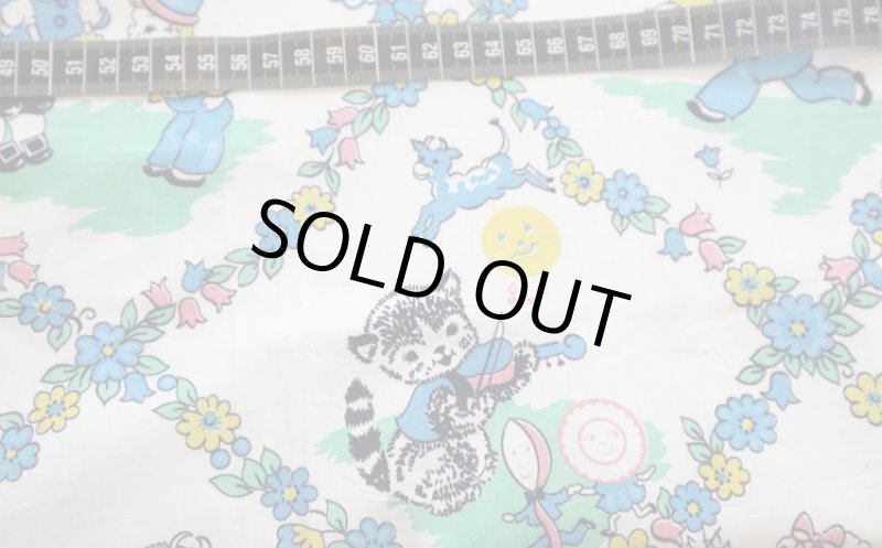 画像3: アメリカ製　ヴィンテージファブリック　ナーサリーライム (3)