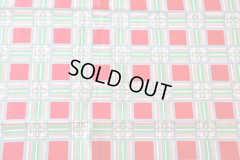 画像1: アメリカ製　ヴィンテージファブリック　チェック　レッドXグレーXグリーン　ＳＡＬＥ！ (1)