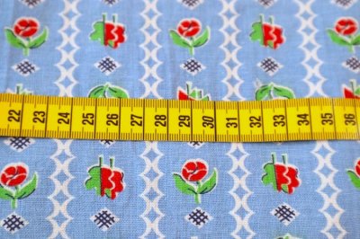画像1: アメリカ製　ヴィンテージフィードサック　フローラルボーダー SALE!