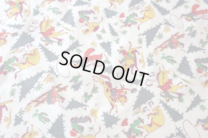 画像1: アメリカ製　ヴィンテージフィードサック　カウボーイ SALE! (1)