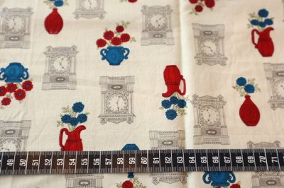 画像1: アメリカ製　ヴィンテージ　ファブリック　時計とフラワーベース　SALE!