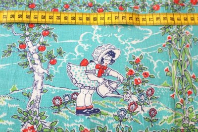 画像1: アメリカ製　ヴィンテージフィードサック 子供柄