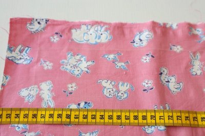 画像3: アメリカ製　ヴィンテージファブリック　ぞうさん、うさちゃん、わんちゃん、きりんさん