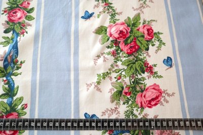 画像3: フランス製　ヴィンテージファブリック　フローラルボーダー