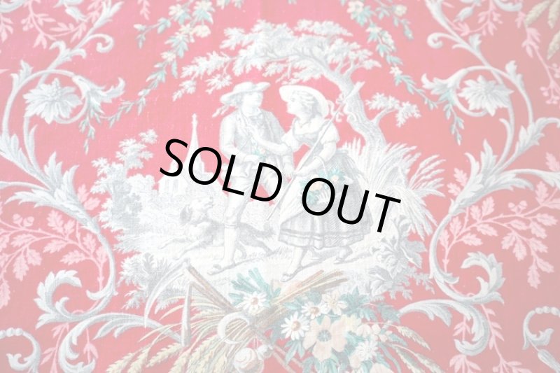 画像2: フランス製　ヴィンテージファブリック　トワルドジュイ　レッド (2)