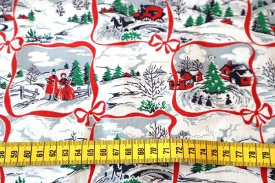 画像1: アメリカ製　ヴィンテージファブリック　クリスマス