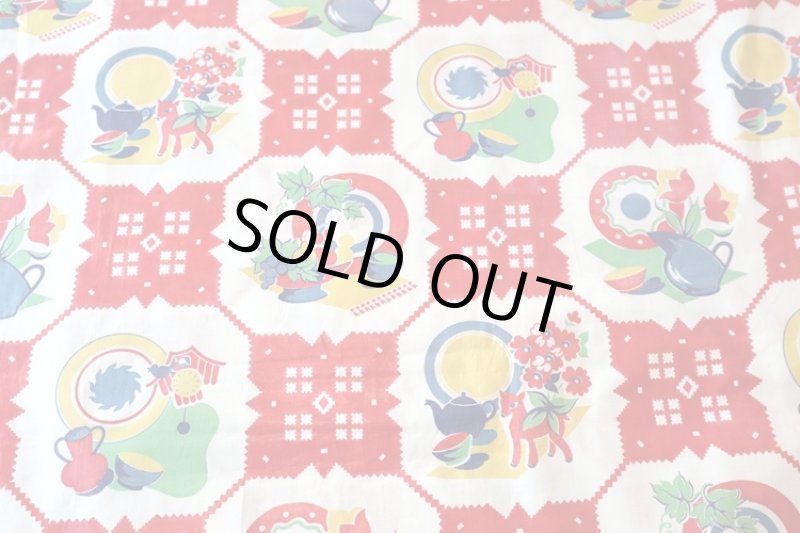 画像1: アメリカ製　ヴィンテージ　ファブリック　チンツ　キッチン (1)