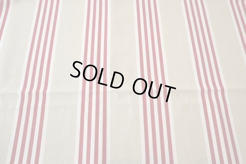 画像1:  フランス製　ファブリック ティッキング ストライプ　リネン (1)