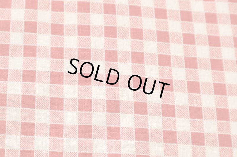 画像1: アメリカ製　ヴィンテージフィードサック　チェック　レッド (1)