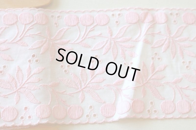 画像1: フランス製ヴィンテージレース　チェリー　９０ｃｍパック (1)