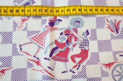 画像1: アメリカ製　ヴィンテージフィードサック　ダンス