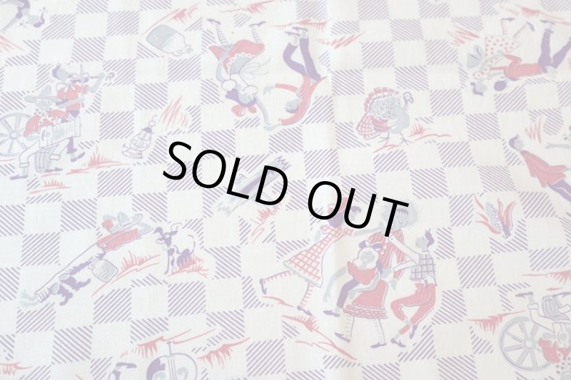 画像1: アメリカ製　ヴィンテージフィードサック　ダンス (1)