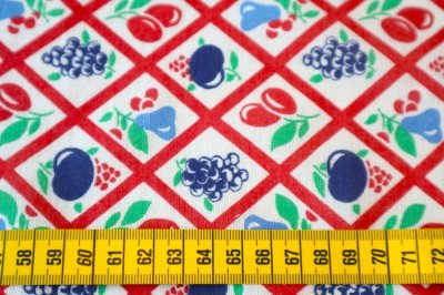 画像1: アメリカ製　ヴィンテージフィードサック　フルーツチェック