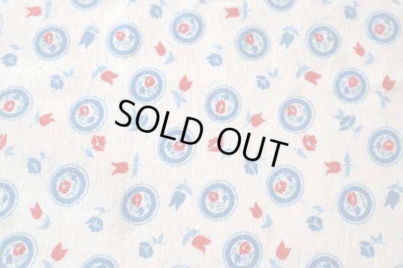 画像1: アメリカ製　ヴィンテージフィードサック　フラワーサークル (1)