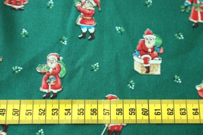 画像1: アメリカ製　ヴィンテージファブリック　クリスマスサンタ