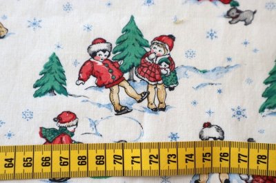 画像2: アメリカ製　ヴィンテージファブリック　クリスマス子供