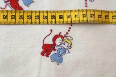 画像2: アメリカ製　ヴィンテージファブリック　コットンフランネル　悪魔と天使ちゃん