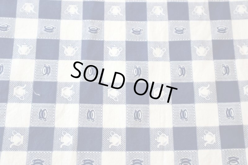 画像1: アメリカ製　ヴィンテージファブリック　ティーポット＆カップ (1)