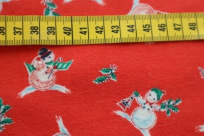 画像2: アメリカ製　ヴィンテージファブリック　コットンフランネル　クリスマス　スノーマン