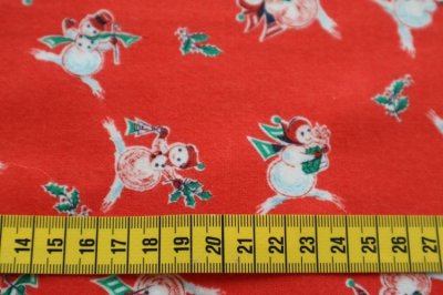 画像1: アメリカ製　ヴィンテージファブリック　コットンフランネル　クリスマス　スノーマン