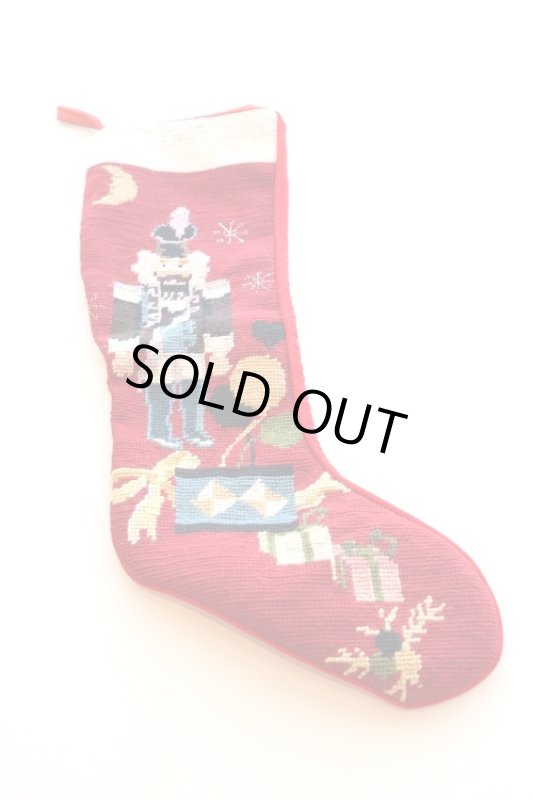 画像1: ヴィンテージ　ニードルポイントクリスマスソックス　SALE！ (1)