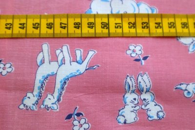 画像3: アメリカ製　ヴィンテージファブリック　ぞうさん、うさちゃん、わんちゃん、きりんさん