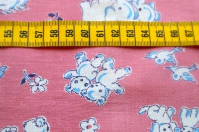 画像2: アメリカ製　ヴィンテージファブリック　ぞうさん、うさちゃん、わんちゃん、きりんさん