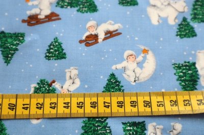 画像2: アメリカ製　ヴィンテージファブリック　子供とツリー