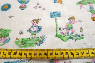画像2: アメリカ製　ヴィンテージファブリック　子供柄