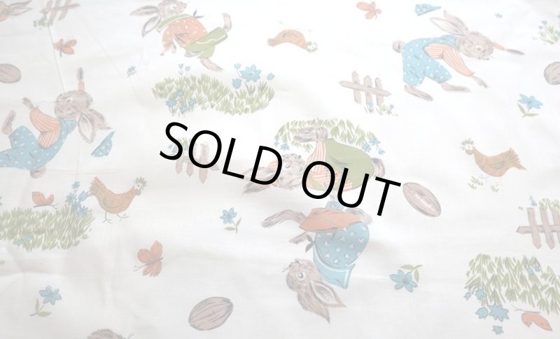 画像1: アメリカ製　ヴィンテージファブリック　うさちゃん (1)